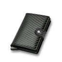 Carbon Fiber RFID Credit Card Holder Sleek Metal Wallet