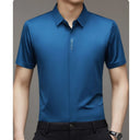 High End Mulberry Silk Men Short Sleeve Business Shirt