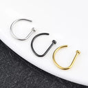 Women Fake Piercing Nose Ring Hoop Septum Non Piercing Clip