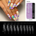 Almond French Coffin Acrylic False Nails Set Enhance Aesthetics