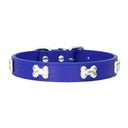 Bone Leather Dog Collars for Small Large Dogs: Stylish, Durable, Customizable  ourlum.com DEEP BLUE XS 