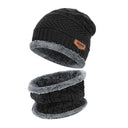 2022 Winter Men Women Thick Beanie Hat Set Wool Neck Scarf