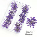 12/18Pcs/box 3D Dried Flowers Nail Art Decorations Dry Floral Bloom Stickers DIY Manicure Charms Designs For Nails Accessories  ourlum.com SSDF12  