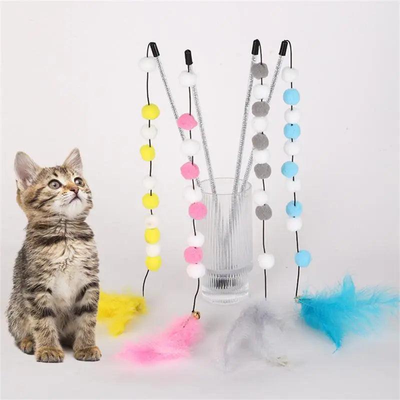 Interactive Feather Cat Teaser Stick: Durable, Fashionable, Fun Pet Exercise  ourlum.com   