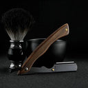 wooden trimmer manual shaver professional straight edge stainless steel sharp barber razor folding shaving blade shave beard cut  ourlum.com   