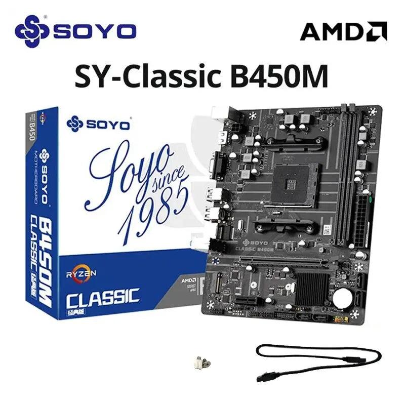 Classic SOYO Motherboard: Ryzen CPU Support, DDR4 Memory, M.2 NVME Boost  ourlum.com AMD B450M  