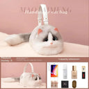 JIAERDI Lolita Plush Cute Cat Bag Women Harajuku Fur Bag