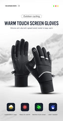 Kyncilor Winter Sports Cycling Skiing Gloves Black Warm Waterproof Touchscreen