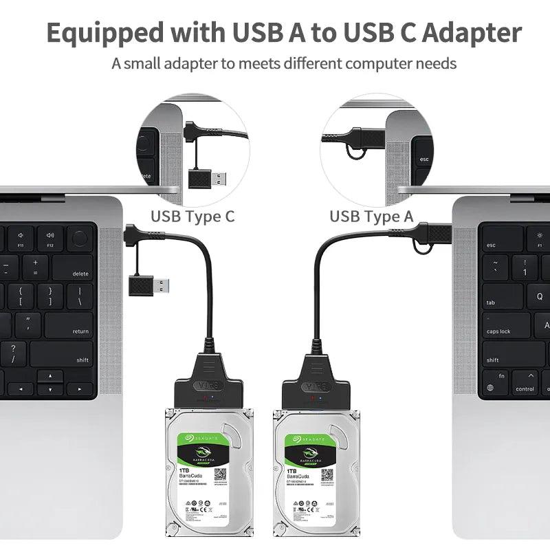 USB to SATA Converter Cable: High-Speed SSD/HDD Adapter, Plug and Play Support  ourlum.com   