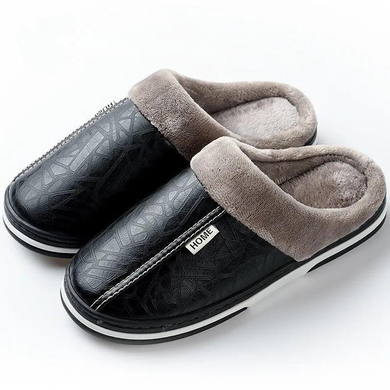 Warm Fur Slippers: Waterproof Indoor House Shoes for Men and Women  ourlum.com Black 40-41 Suitable 39-40 