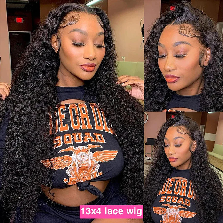 13x4 Kinky Curly Lace Front Human Hair Wigs   Brazilian Transparent Lace Frontal Wig 4x4 Lace Closure Wigs On Sale  ourlum.com   