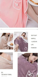 Womens Bath Towels Girls Wearable 140*85Cm Fast Drying Towel