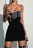 Chic Chain Tassel Strap Dress for Youth Stylish Streetwear