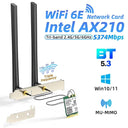 Intel AX210 Tri-Band WiFi Adapter: Enhanced Networking & Bluetooth  ourlum.com With 6DB Antenna  