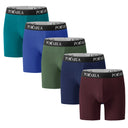 POKARLA 5pcs Men’s Cotton Boxer Shorts Open Fly U Pouch