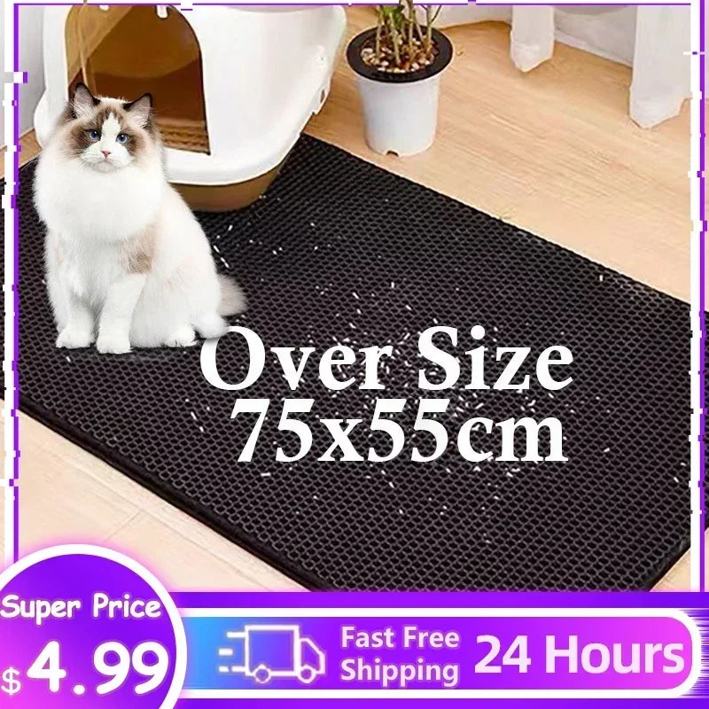 Waterproof Double Layer Cat Litter Mat: Keep Your Space Clean & Tidy  ourlum.com   