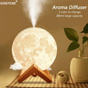 Moon Air Diffuser 880ML Aroma Spreader Ultrasonic Portable Air Humidifier USB Air Shooter Full Moon Light Night Home Decor  ourlum.com CHINA  