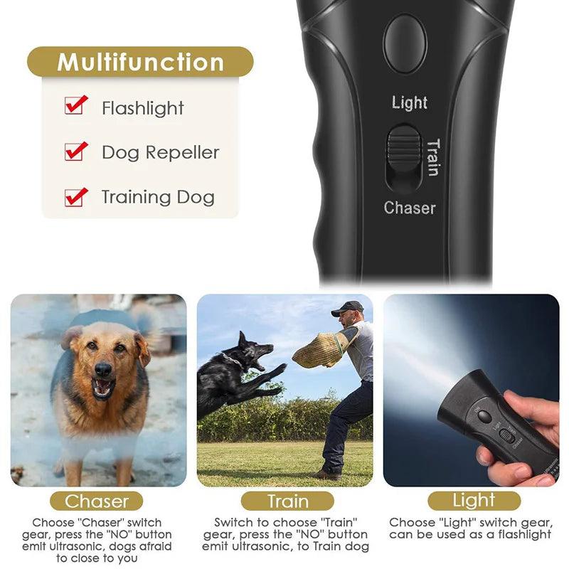 Pet Dog Repeller Whistle: Stop Barking Training LED Ultrasonic Device  ourlum.com   