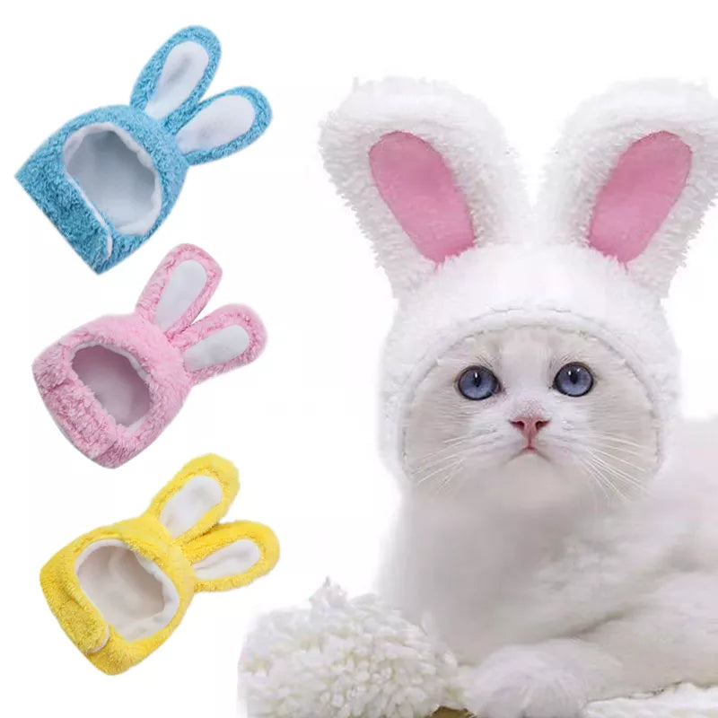 Funny Rabbit Ears Cat Hat: Festive Cosplay Kitten Headwear  ourlum.com   