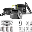 Lightweight Aluminum Camping Cookware Set for Outdoor Use