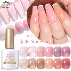 Ethereal Pink & White Jelly Nail Gel: Long-lasting, Eco-friendly Beauty