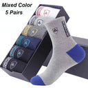 Breathable Cotton Blend Men's Sports Socks - Pack of 5, Size EU 38-43  Our Lum A EUR 38-43 