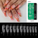 Almond French Coffin Acrylic False Nails Set Enhance Aesthetics