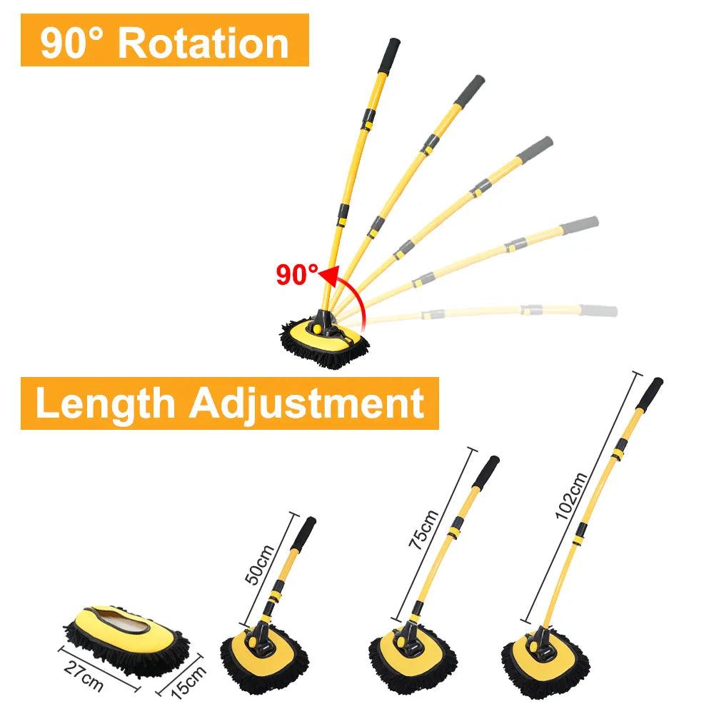 Telescopic Car Cleaning Brush: Ultimate Chenille Broom & Mop Kit  ourlum.com   