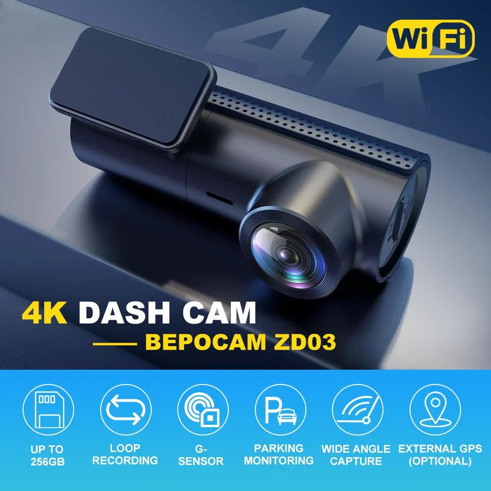 BEPOCAM UHD Mini Dash Cam: Crystal-Clear 4K Recorder with WiFi  ourlum.com   