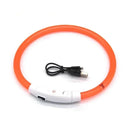 LED Pet Dog Collar Glowing Safety Light USB Flashing Luminous Necklace  ourlum.com S1 Orange 40cm 