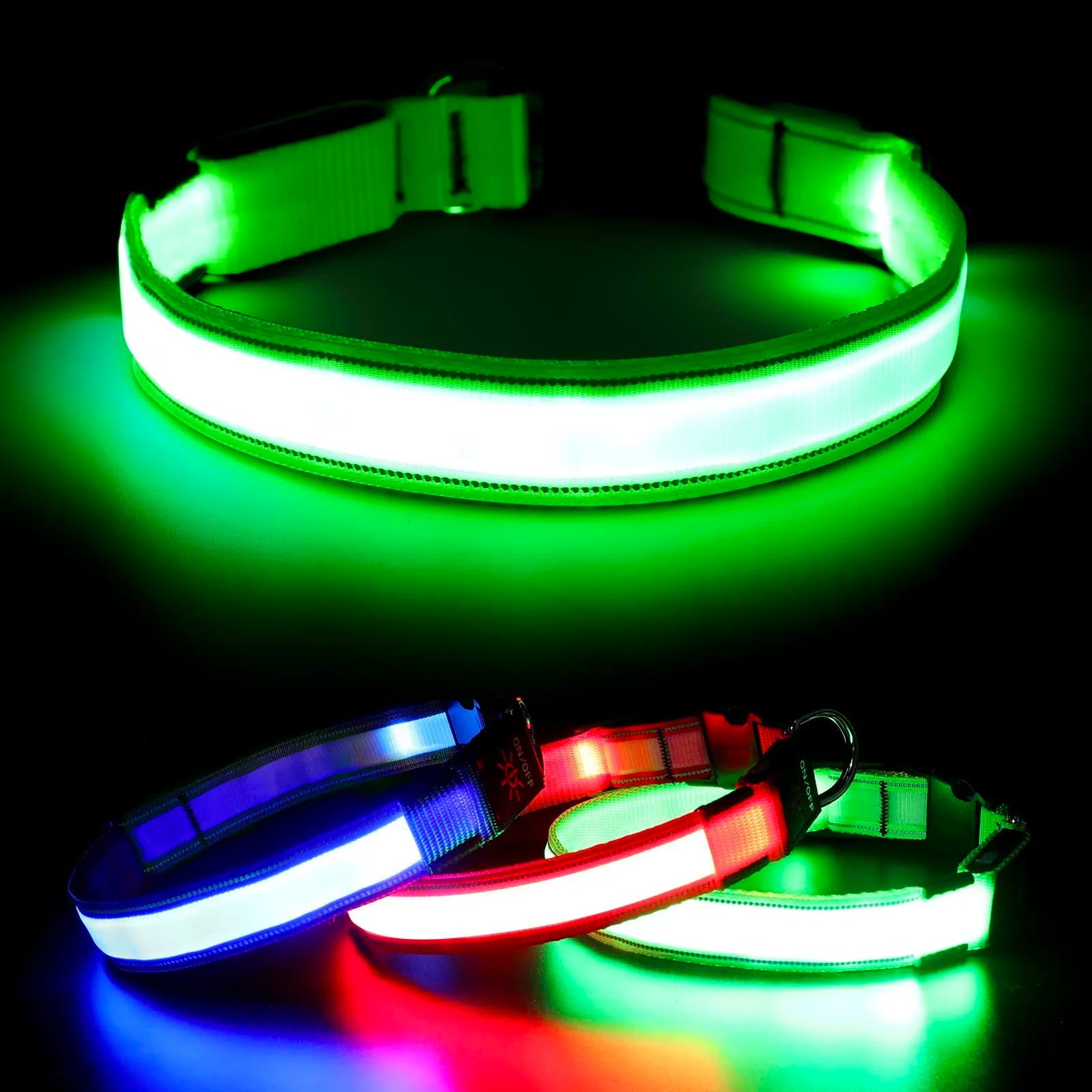 LED Dog Collar: Stay Visible & Safe at Night with USB Rechargeable Lights  ourlum.com   