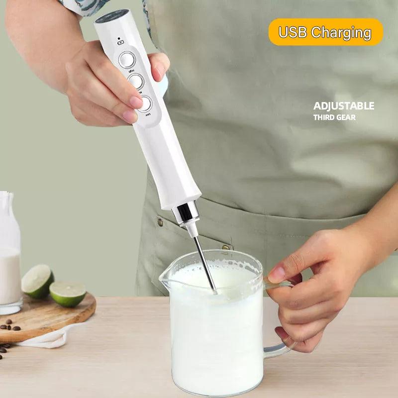 Electric Milk Frother: Portable Rechargeable Foam Maker & Drink Mixer  ourlum.com   