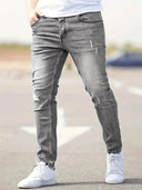 Men's Jeans Stretch Slim Fit Trousers Casual Denim Pants