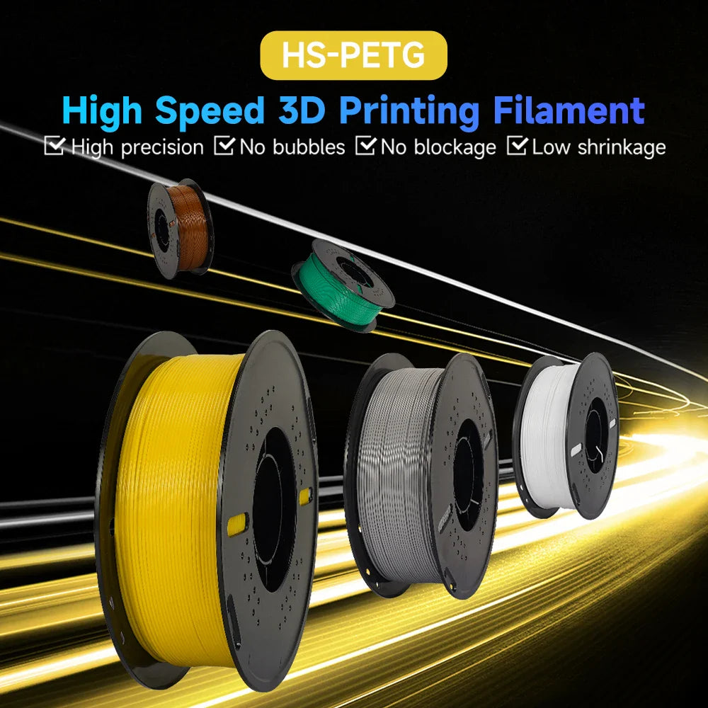 KINGROON Newest HS-PETG 3D Printer Filament 1.75mm High Speed 3D Printinng Material Hyper PETG 5KG 10KG Mix Color