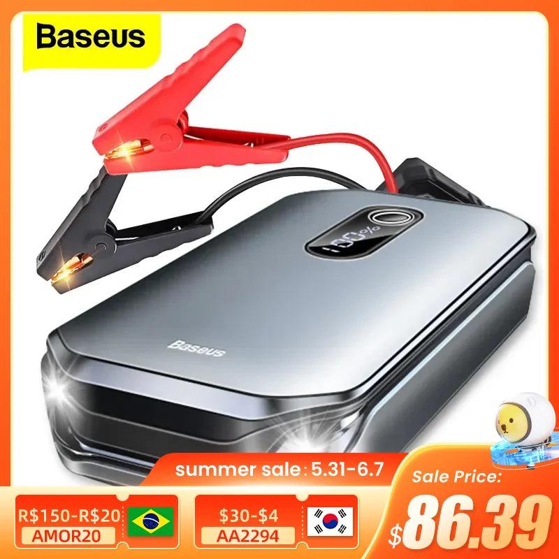 Baseus 12000mAh Car Jump Starter Power Bank 12V Auto Starting Device 1000A Car Booster Battery Emergency Starter Battery for Car  ourlum.com   