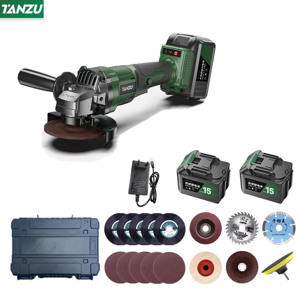 21V Brushless Angle Grinder 4 Inch Cordless Mini Polishing Machine Diamond Cutting Machine Electric Power Tool With Battery  ourlum.com   