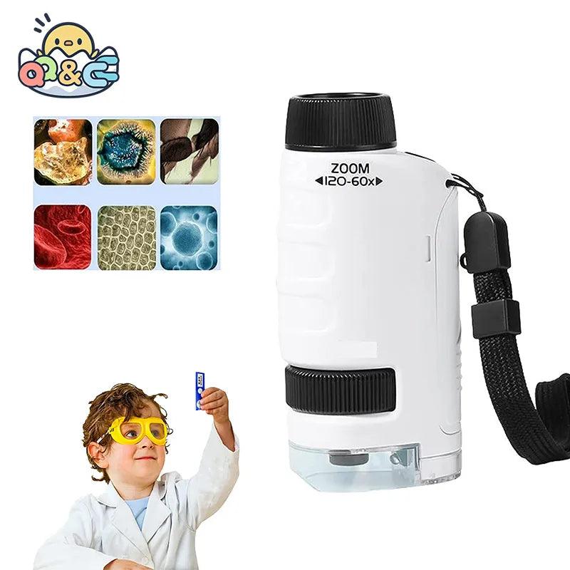 Pocket Microscope Kit for Kids: STEM Educational Science Toy with LED Light  ourlum.com   