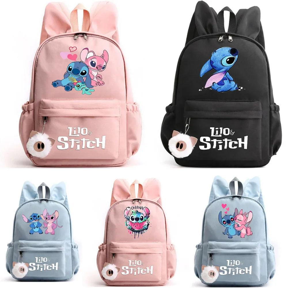 Disney Lilo & Stitch Unisex Backpack - Cute Rucksack for Kids, Teens & Travel with Rabbit Ears, Perfect for School and Adventures