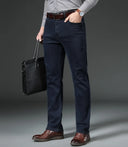 Autumn Winter Brand New High Waist Jeans Navy Blue Slim Fit