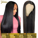 Luxurious 24-26 Inch Straight Brazilian Human Hair Lace Front Wig