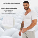 Slimming V Neck T-Shirt for Men Tummy Control Fitness Tee