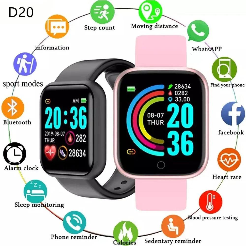 Introducing: D20 y68 Sports Smartwatch with Fitness Tracker and Smart Life Assistant  ourlum.com   