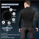 Men's Turtleneck Quick dry Long-Sleeved Compression Long Sleeved Sports Fitness Tight T-shirt Running Casual Spring and Autumn