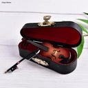 8cm Collection Decorative Ornaments Mini Violin Wooden Gifts