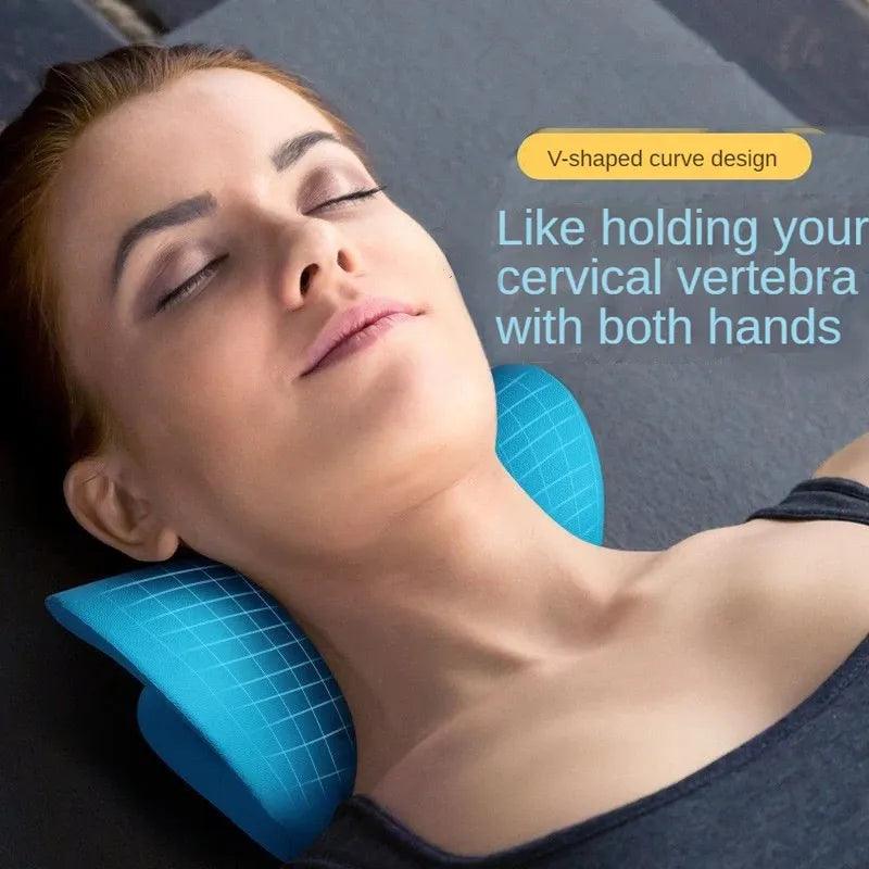 Cervical Spine Stretch Neck Shoulder Relaxer Cervical Muscle Relaxation Traction Device Shoulder Massage Pillow Spine Correction  ourlum.com   