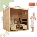 Luxurious 2-Person Indoor Infrared Sauna with Recliners