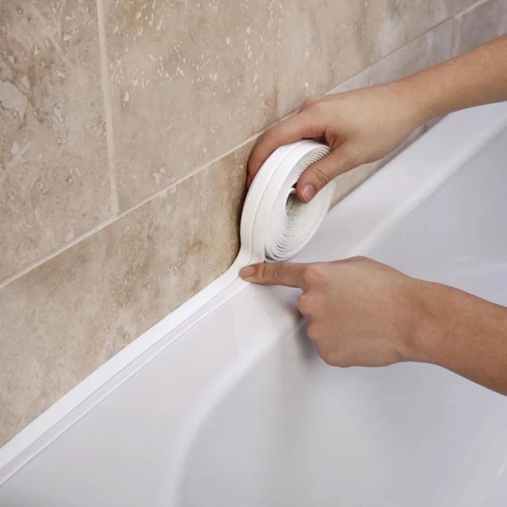 Waterproof PVC Sealing Tape Strips for Bathroom and Kitchen - Easy Installation and Mold Resistant  ourlum.com   