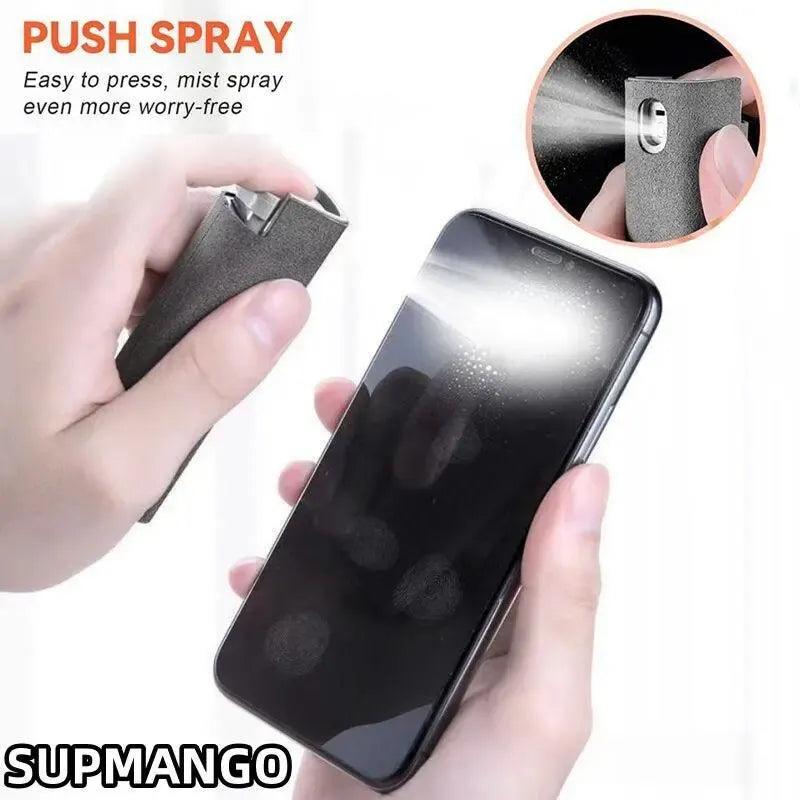 2in1 Screen Cleaner Spray & Microfiber Cloth Set: Mobile Phone Computer iPad Glasses Cleaning  ourlum.com   