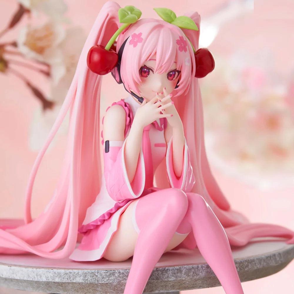 Cherry Blossom Pink Dress Hatsune Miku PVC Anime Figure Action Toy  ourlum.com   