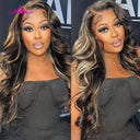 Blonde Highlight Body Wave Lace Front Wig 100% Remy Hair